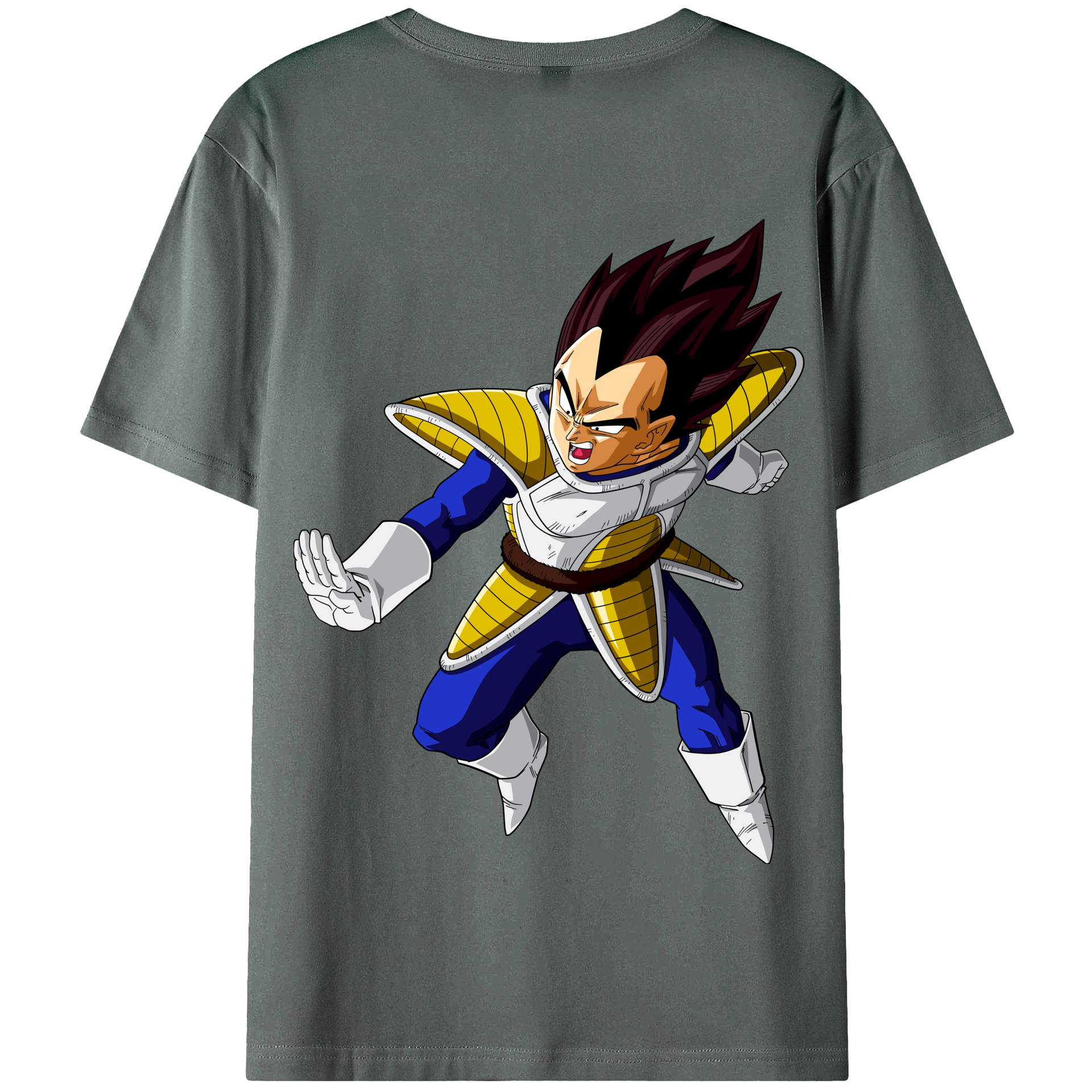 （画像用） ドラゴンボール ベジータ四世（Bejīta Yonsei）DRAGON BALL Vegeta IV 綿100％半袖Tシャツ（背面プリント）